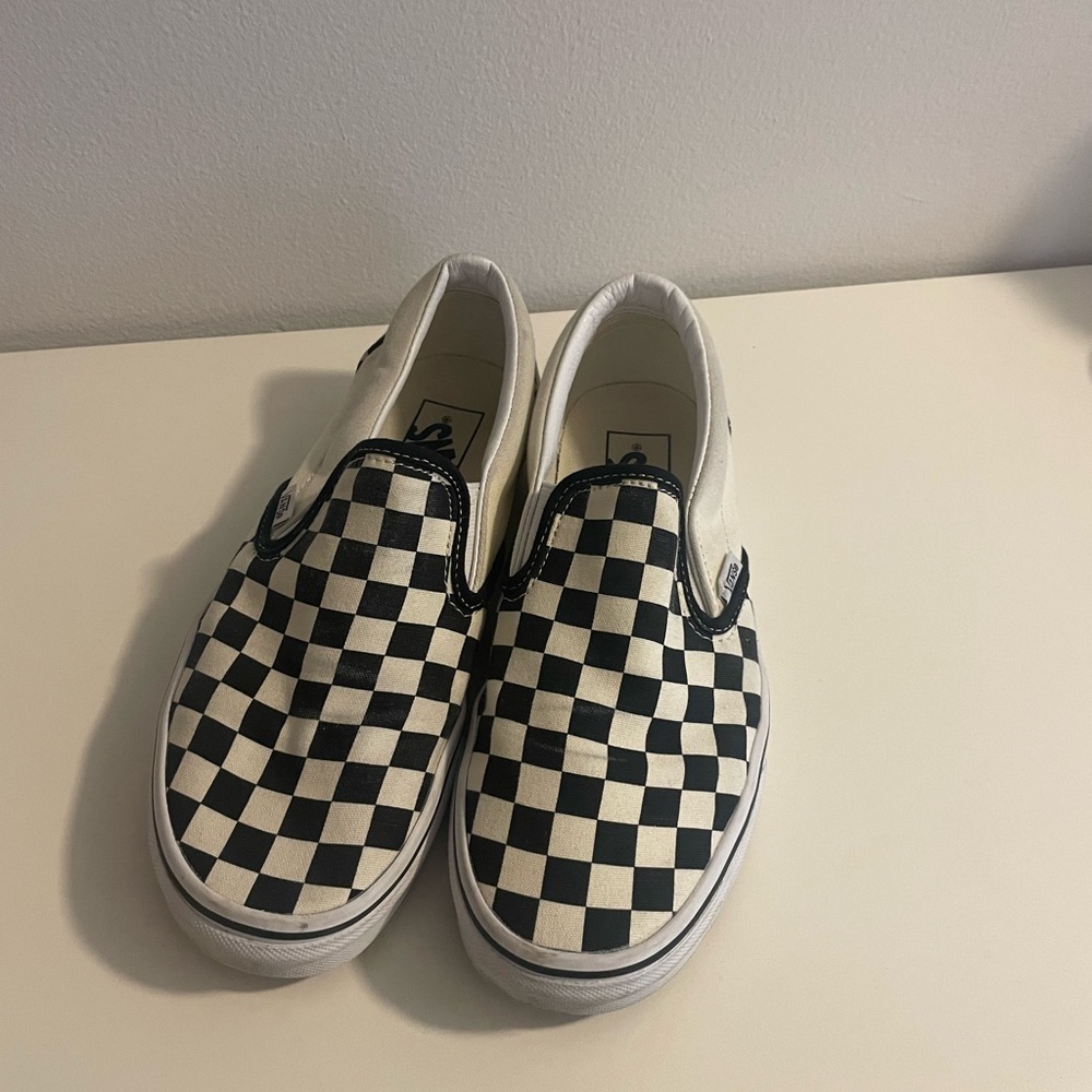 Vans Classic Slip-On Checkerboard Shoe - W7.5